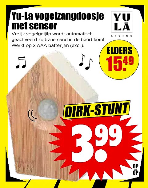 Yu-La vogelzangdoosje met sensor